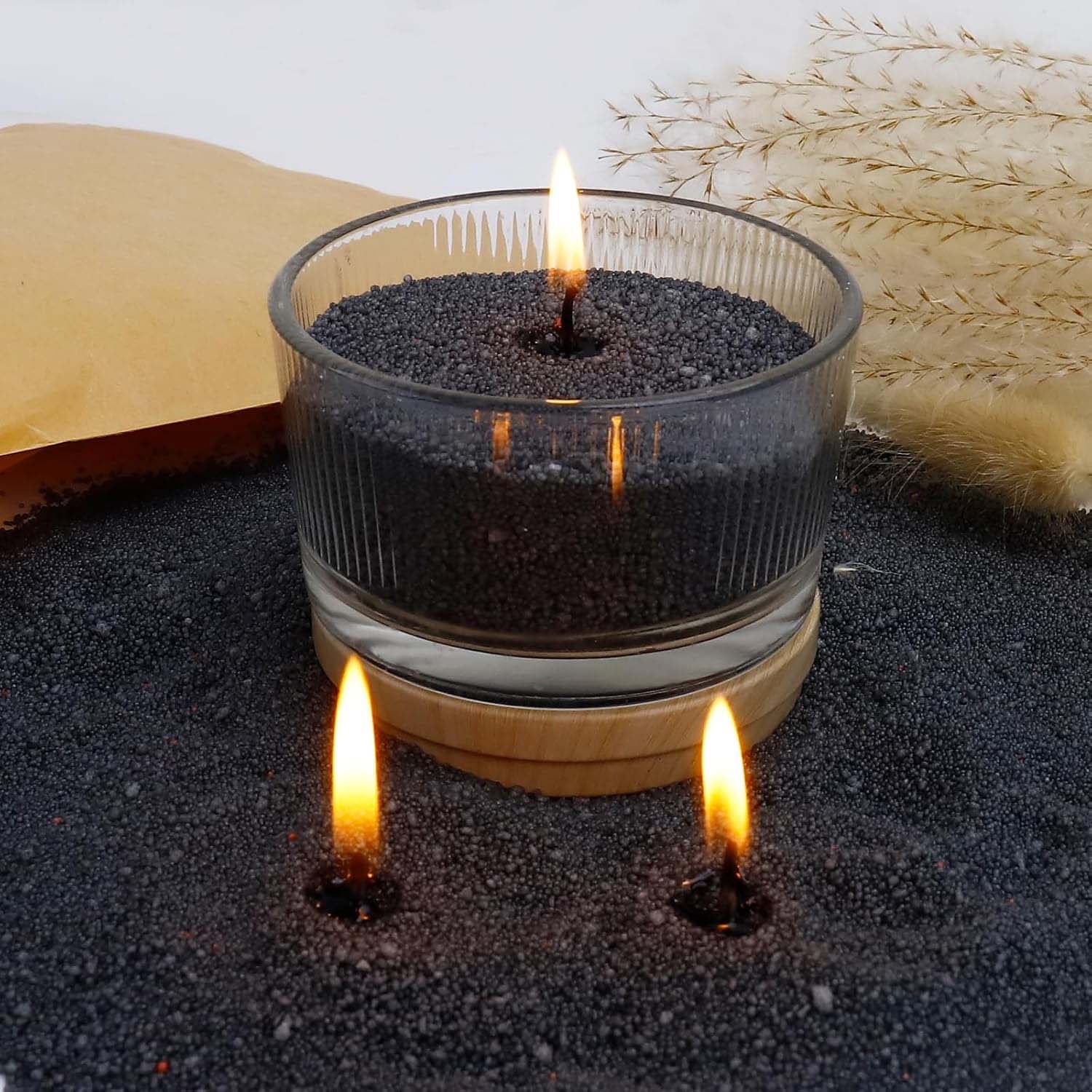 Candle Wick - Arena Negra para Velas con Mecha,