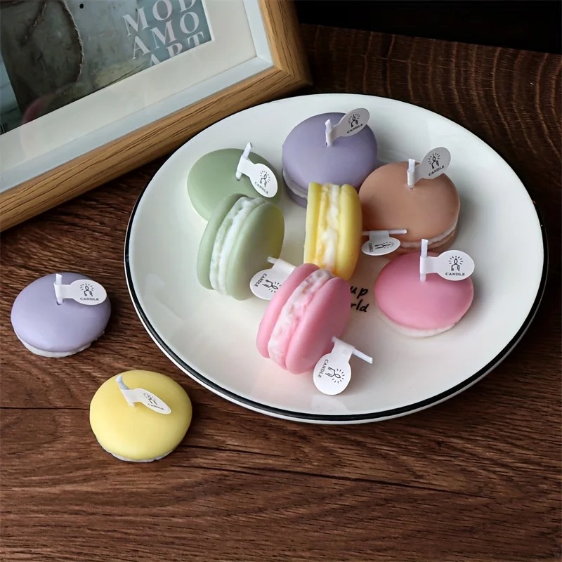 Soy Wax - Velas realistas en forma de macarrón,
