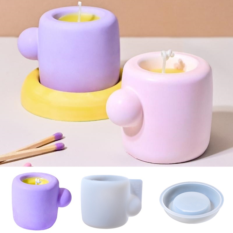 Taza 3D con posavasos, molde d - Candle Containers reseña y precio